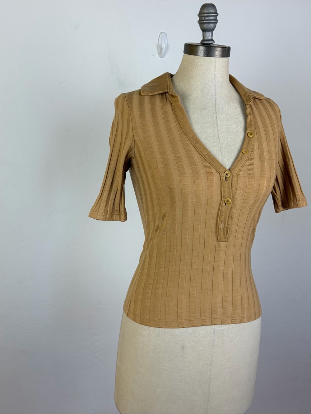 Jonathan Simkhai Terry Compact Ribbed Polo - Picture 3 of 10